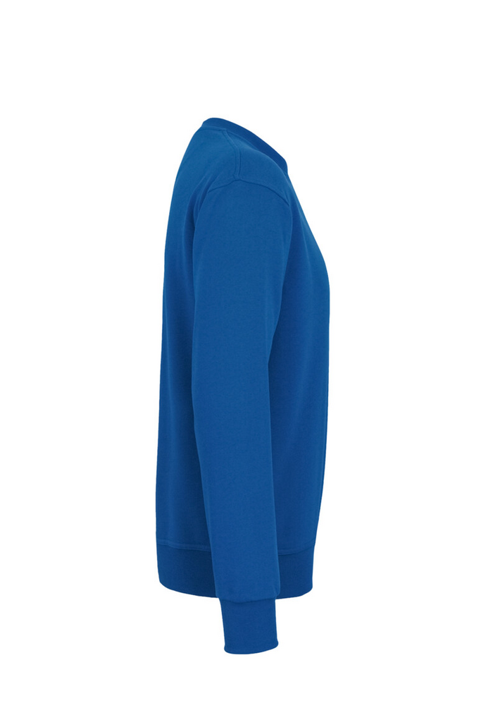 Crew neck, Long sleeve, Blue, Sweatshirt, Ribbed hem