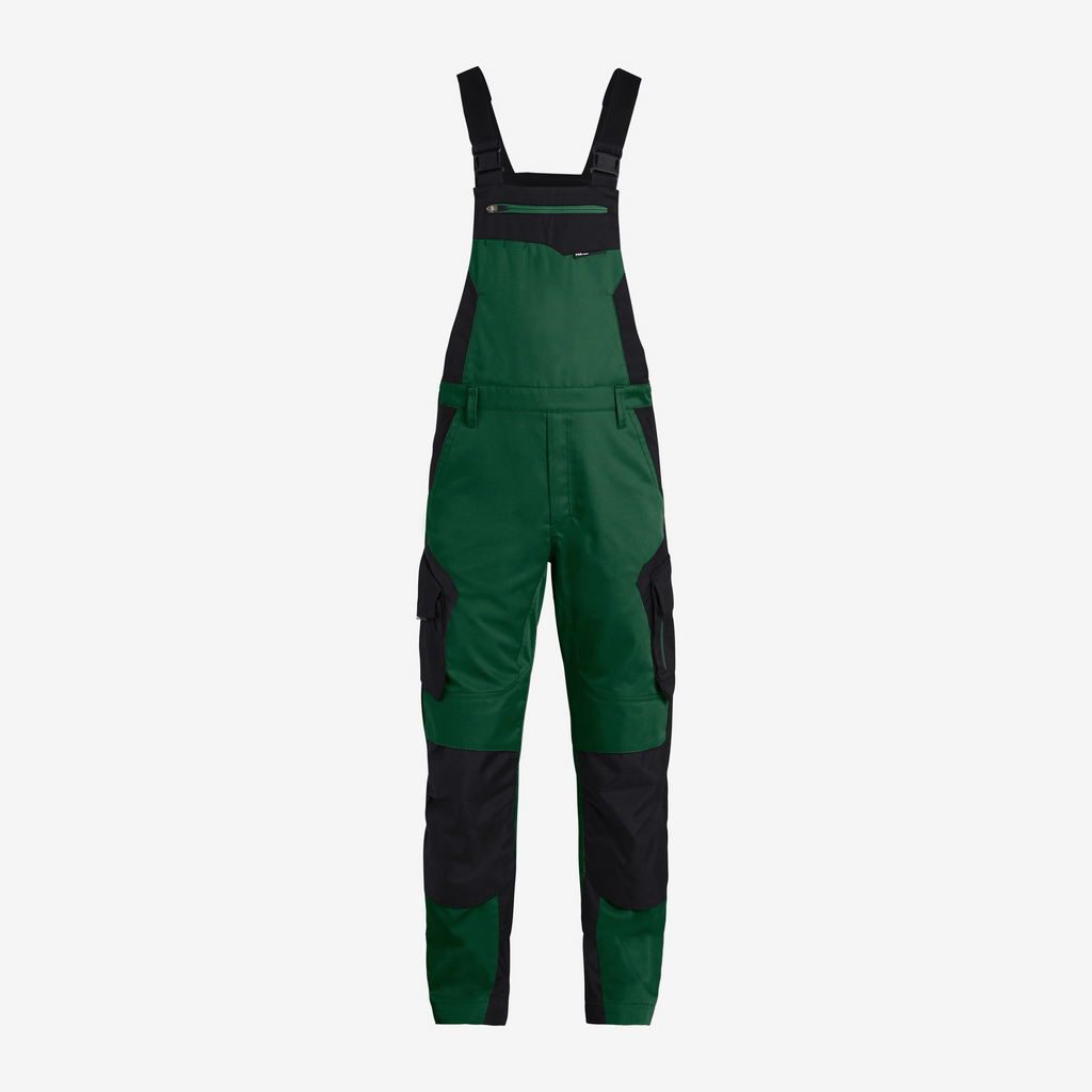 Overall-pants, Green pants, Cargo pockets, Suspenders, Water-resistant