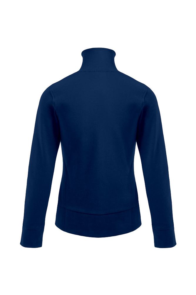 rollkragen, langarm, blau, jersey, rückseite