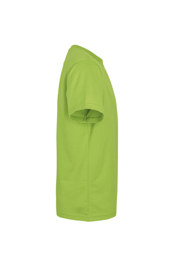 t-shirt, limettengrün, kurzarm, baumwolle, basis-tee