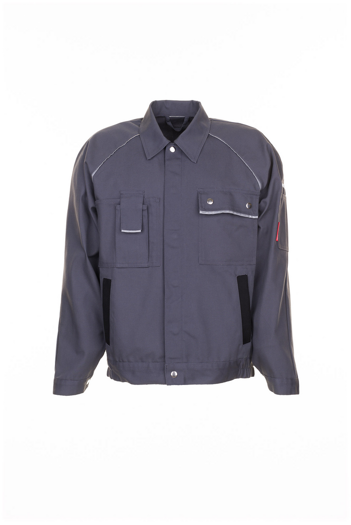 Arbeitsjacke, Nähte Kontrast, Brusttasche, Fronttasche, Armreißverschluss-Detail