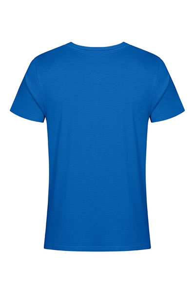 t-shirt, blau, kurze ärmel, rundhals, baumwolle