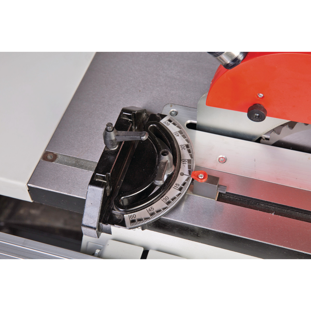 Tischfräse, Schalttisch, Messuhr, Zirkelwinkel, Metalloberfläche