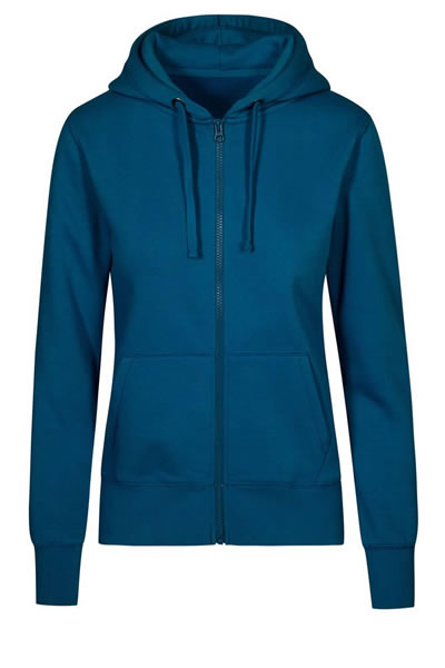 Hoodie, Zip front, Kangaroo pocket, Long sleeves, Blue