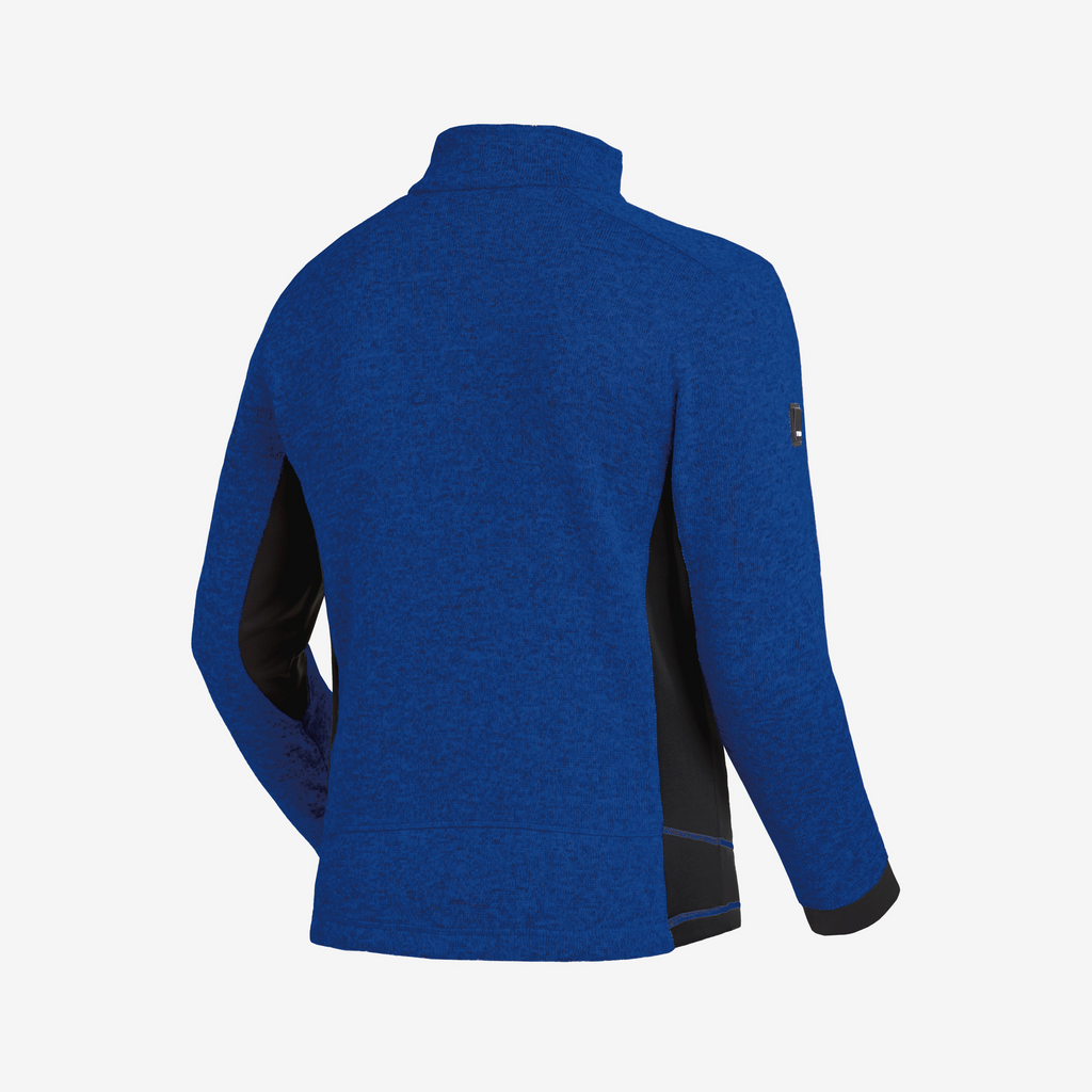 jacke, fleece, blau, langarm, reversverschluss