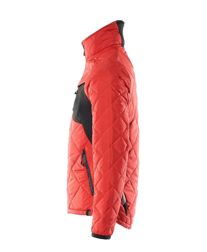  quilted, windbreaker, red, jacket, zipper pockets