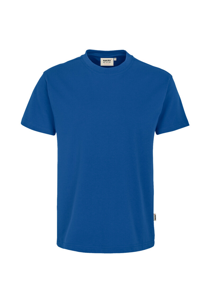 T-Shirt, Kurzarm, Blau, Rundhals, Baumwolle