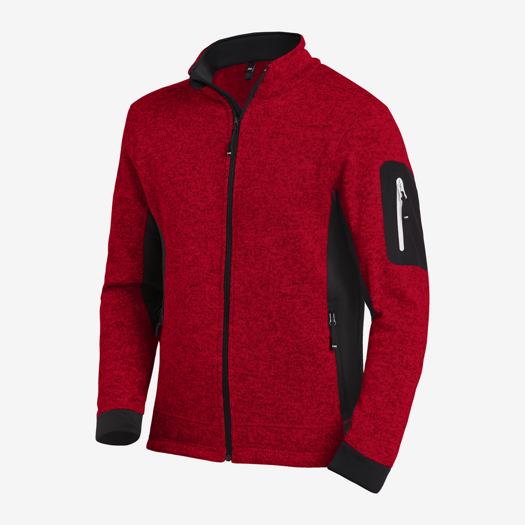 Fleece, Red, Reißverschlussjacke, Vorderer Reißverschluss, Armtasche