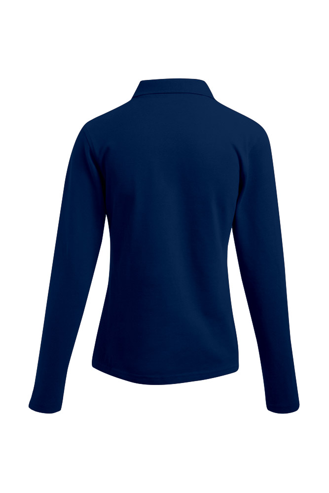 shirt, long sleeve, collar, navy blue, back view