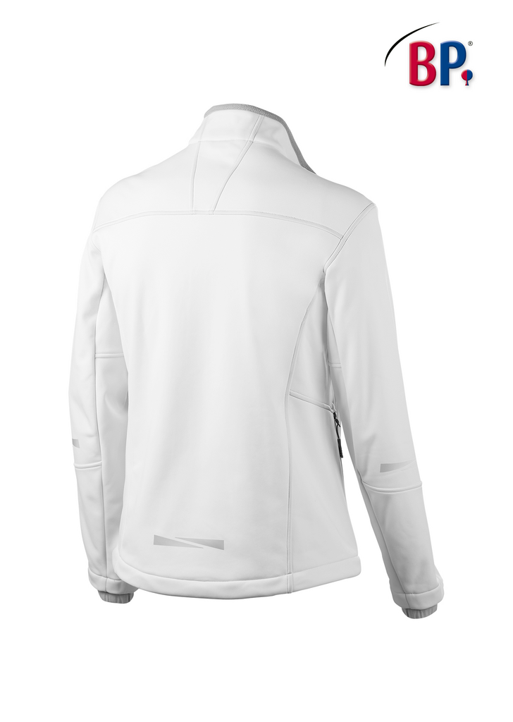 jacke, weiß, softshell, reissverschluss, rückseite