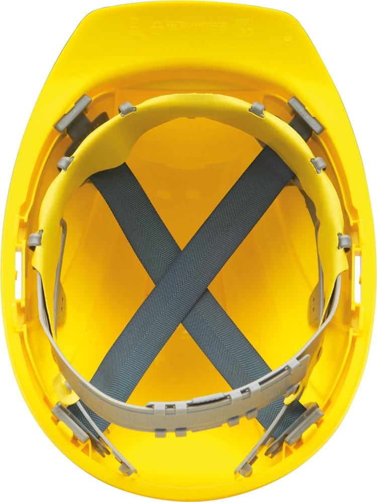 Sicherheitshelm, Konstruktion, Gelb, Nackenriemen, Kopfsschutz