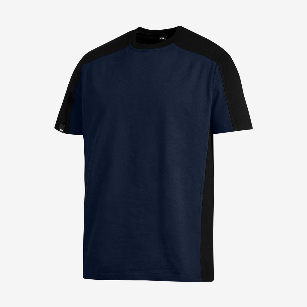 T-Shirt, Kurzesleeve, Navy, Schwarz, Two-Tone
