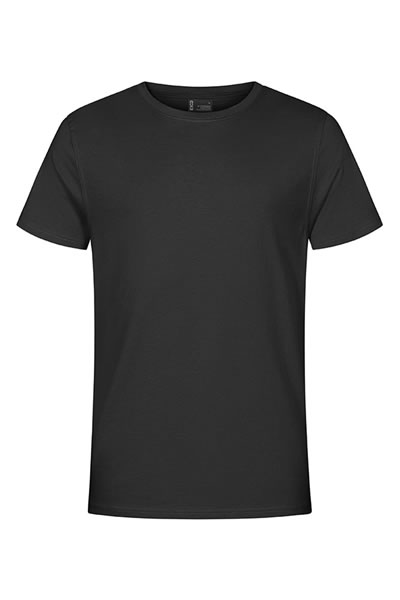 T-Shirt, Kurzarm, Uni, Schwarz, Baumwolle