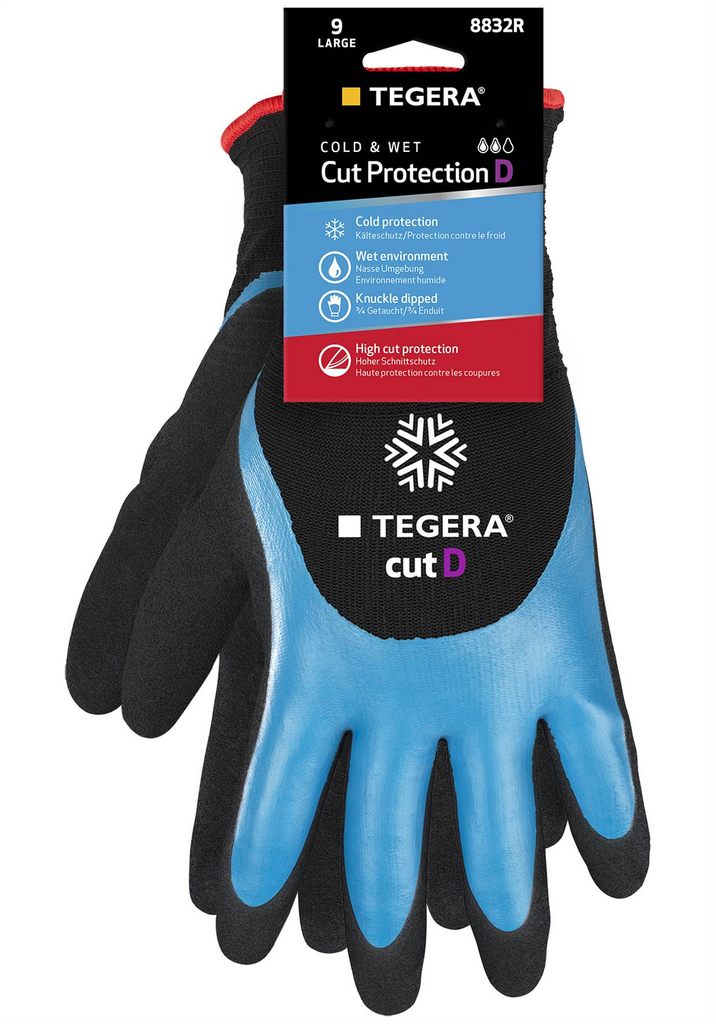 handschuhe, Schutzhandschuhe, Knickschutz, Stahlblau, wasserabweisend