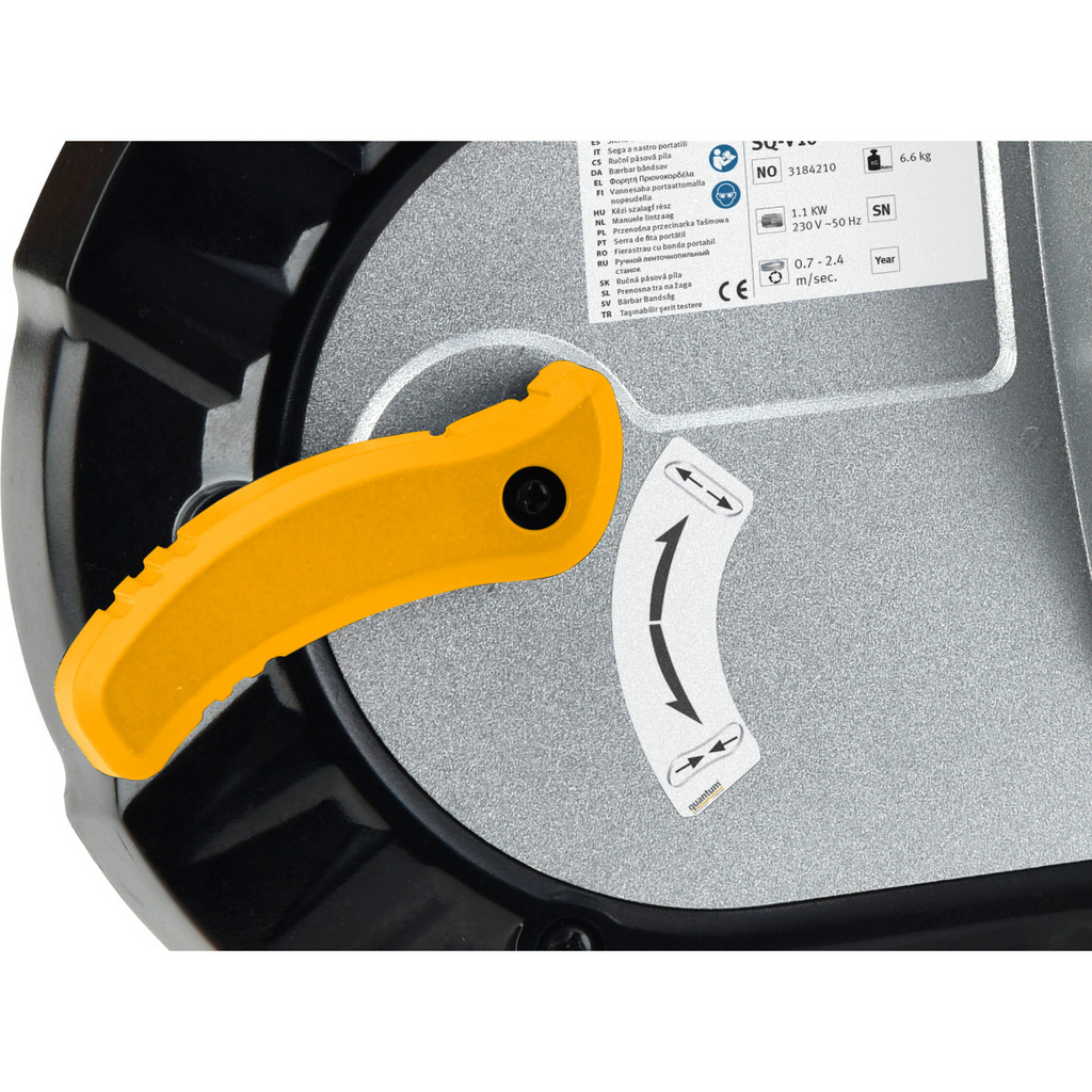 Sägeblatt Schutz, Schlossgriff, Griff gelb, Sichtlabel, Gewichtsklasse?