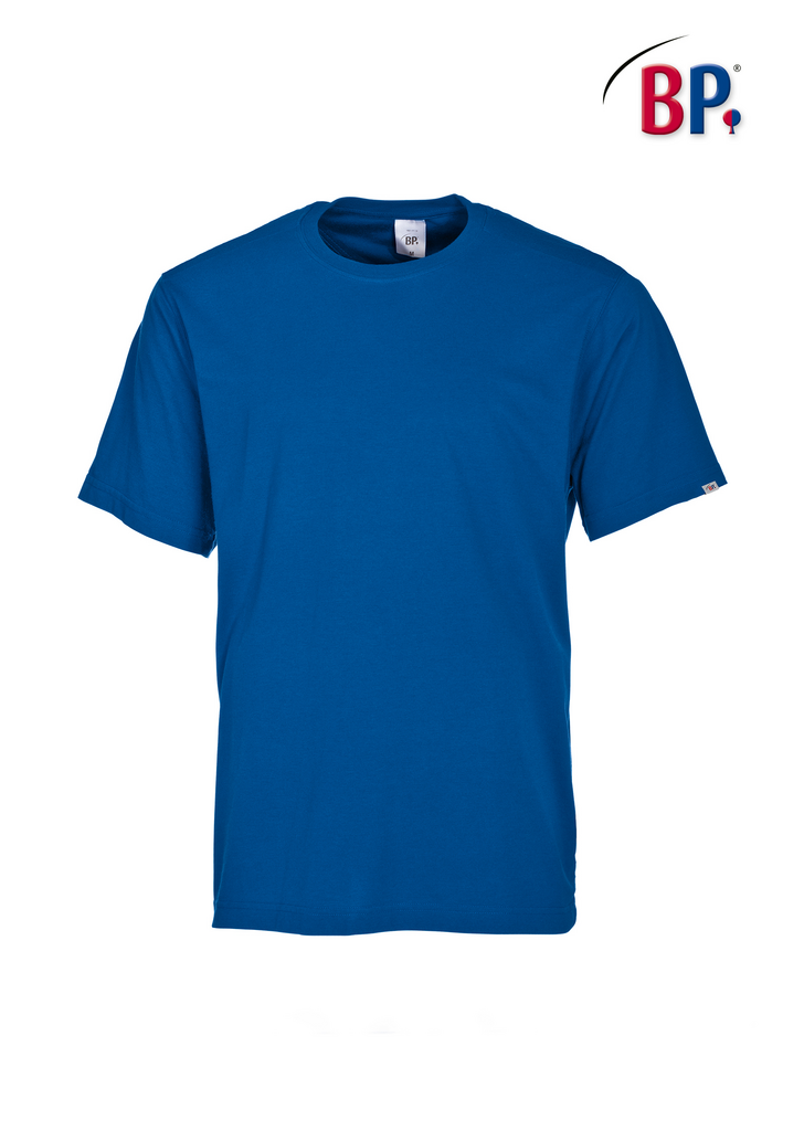 T-Shirt, Rundhals, Kurzarm, Blau, Unifarben