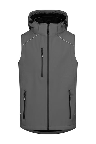 Herrenweste, Stehkragen, Reißverschluss, Taschen, Softshell