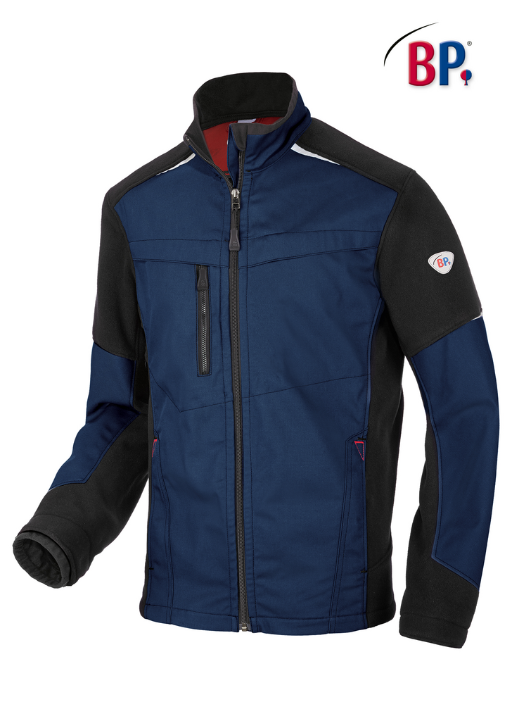 Jacke, Softshell, Blau, Reißverschluss, Ärmel