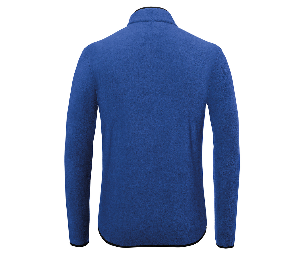 Fleecejacke, Pullover, Langarm, Blau, Rückseite flach