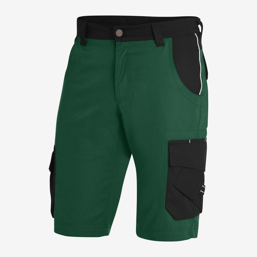 hortshorts, cargo shorts, grün, Nutztaschen, schwarze Akzente