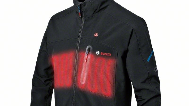 Softshell-Jacke, Schwarz, Reißverschluss, Jacke, BOSCH-Logo