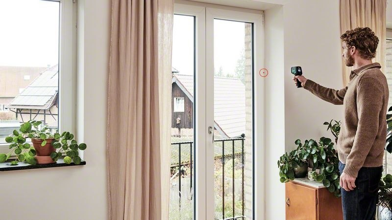 indoor, manometer, houseplant, curtain, sliding door