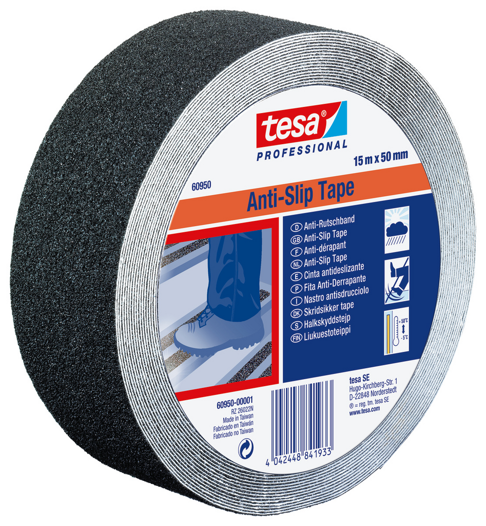 Tesa Anti-Rutsch 60950 DIN51130 15mx25mm schwarz