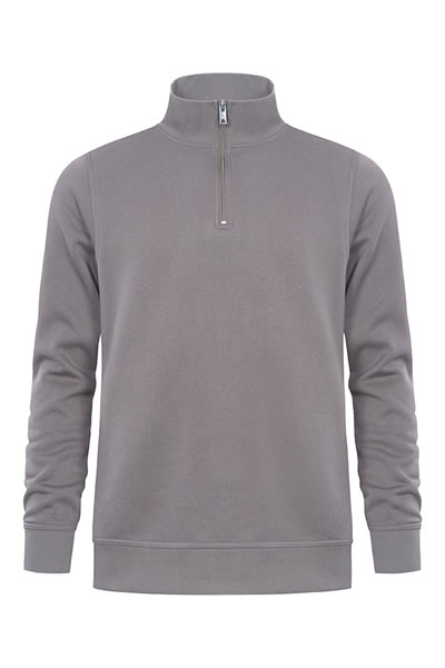 Pullover, Fleece, Halb-Reißverschluss, Langarm, Unifarben