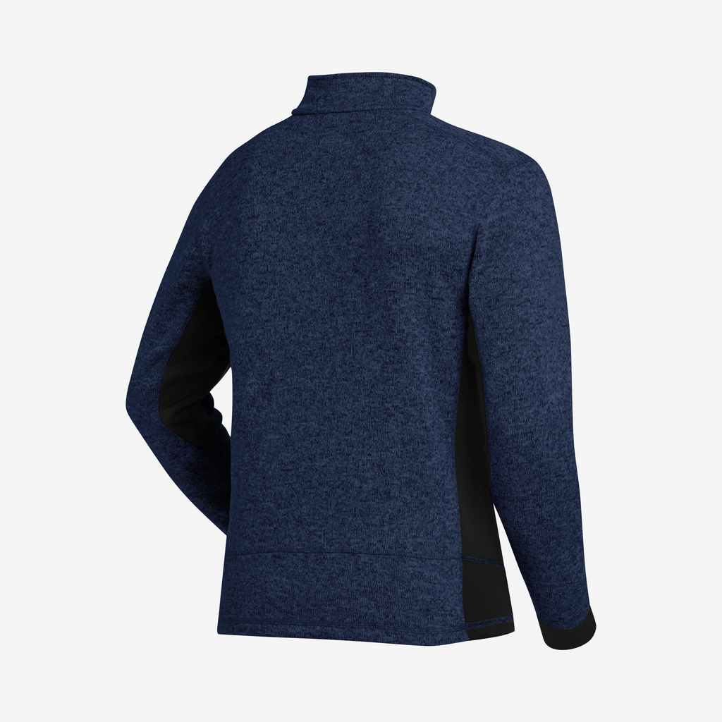 Fleece, Pullover, Blau, Langarm, Stehkragen