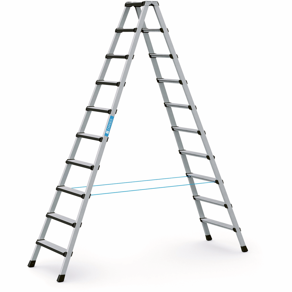 Zarges Stufen-Stehleiter Comfortstep B 2x10 Stufen, Leiterlänge 2,72m