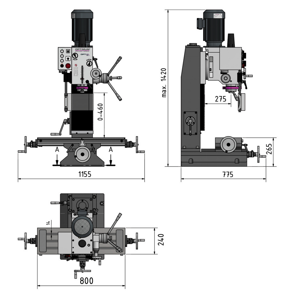 Horizontales Fräsmaschine, Industrielle Fräsmaschine, Verschiedene Fräskopf, Präzisionsmaschine, metrische Maße