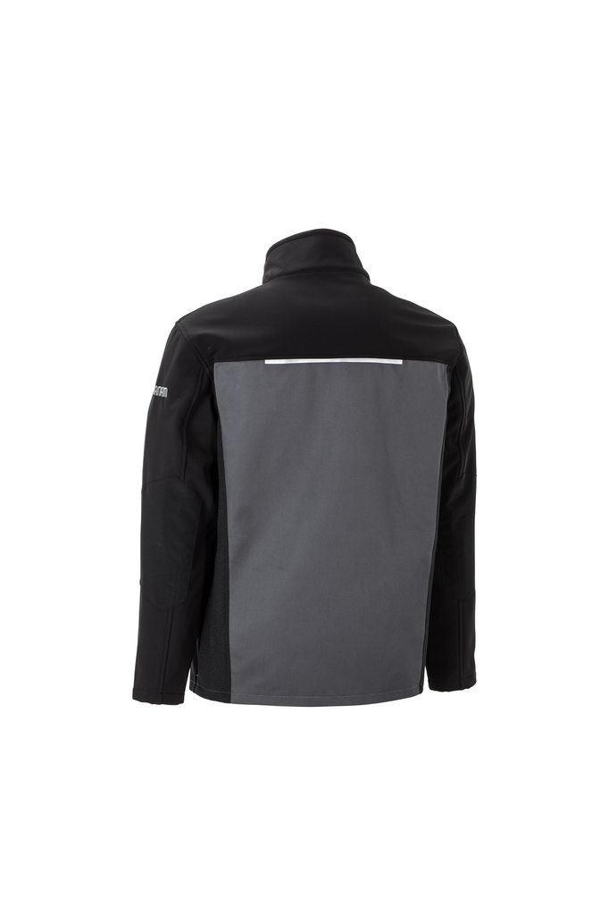 Jacke, Softshell, Grau panel, Schwarze Akzente, Rückseite