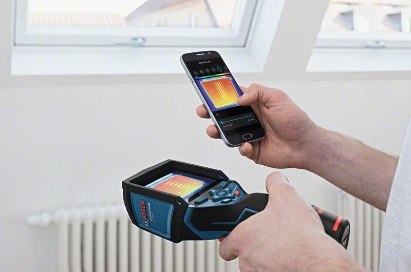 Infrarotkamera,  Wärmebildkamera,  Smartphone-Probe,  Bosch, Scan