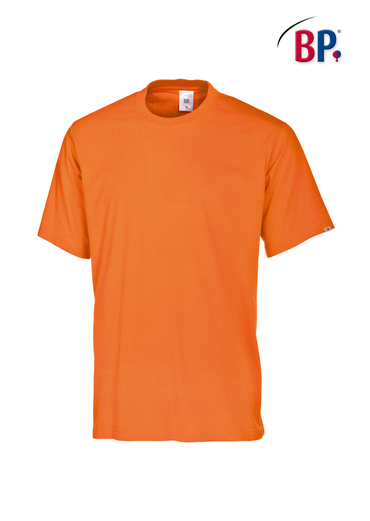 t-shirt, orange, kurzarm, einfarbig, Rundhals