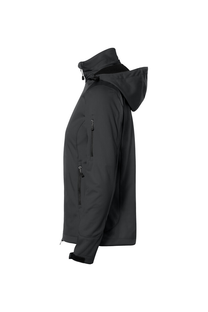 jacke, softshell, hoodie, reissverschluesse, dunkelgrau