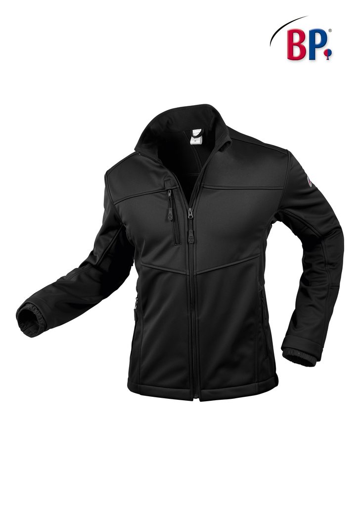 jacke, softshell, reissverschluss, schwarz, armzipper