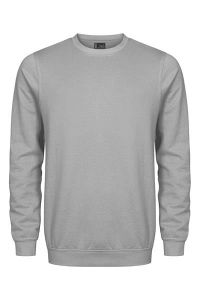  Sweatshirt, Crew neck, Long sleeve, Gray, Plain