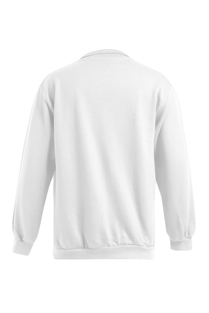 Sweatshirt, Long-sleeve, White, Crewneck, Back view