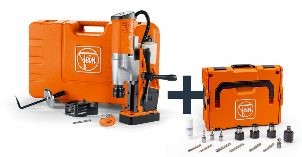 Bohrmaschine, Frästisch, Werkzeugset, Farborange, Koffer