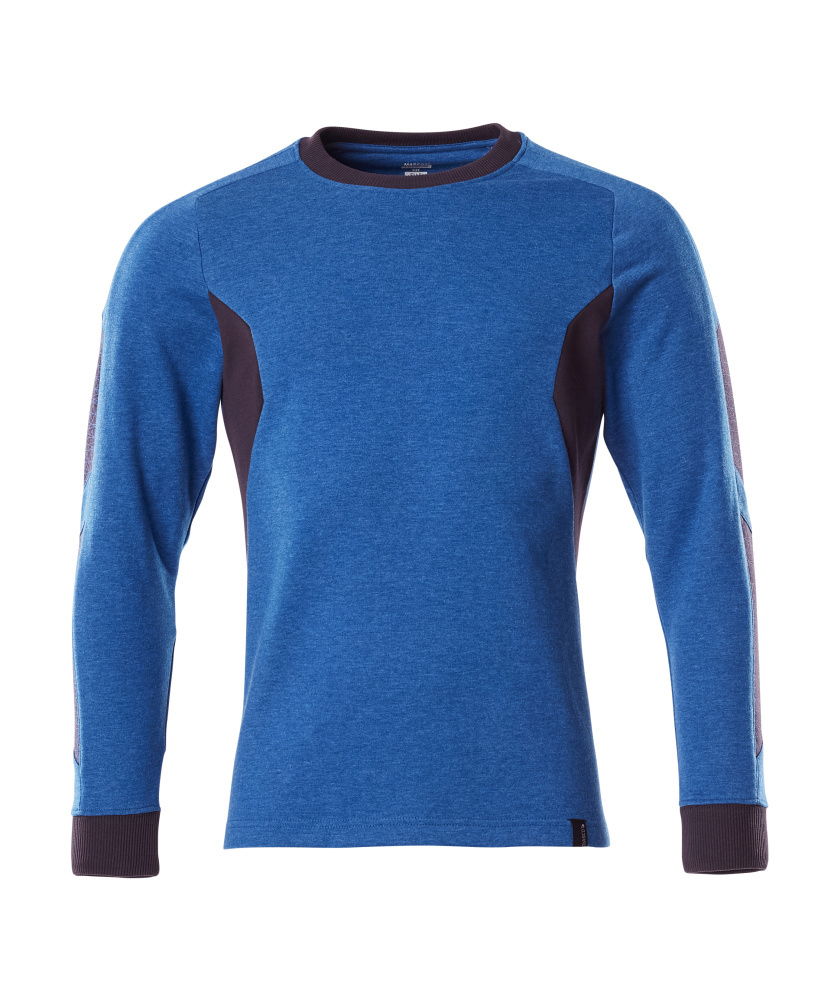 Pullover, Langarm, Trikot, Blau, Rückenpassform