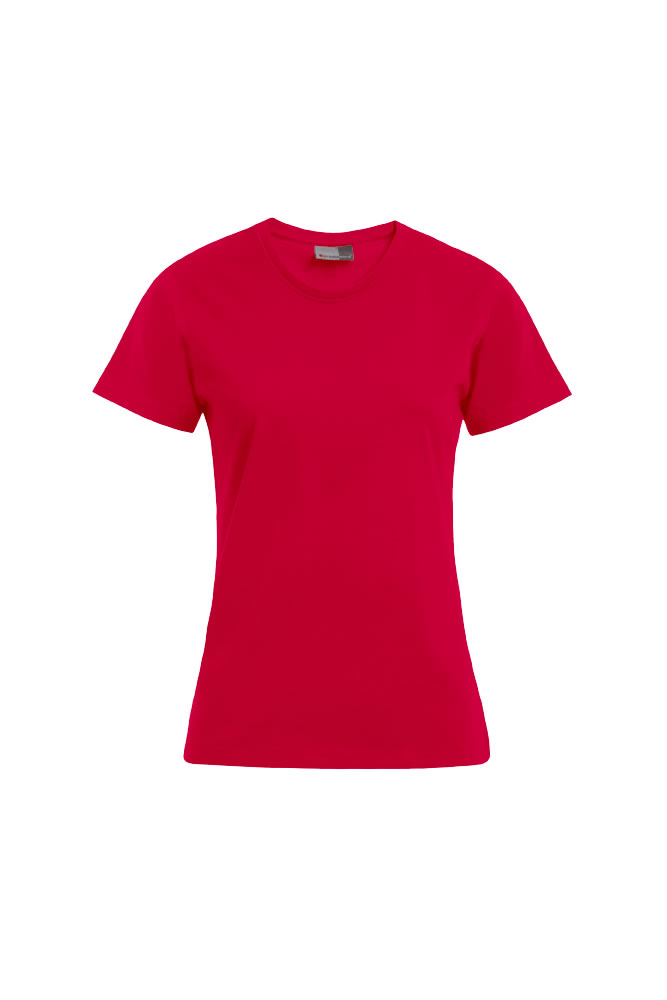 T-Shirt, Rundhals, Kurzarm, Uni-Farbe, Rot