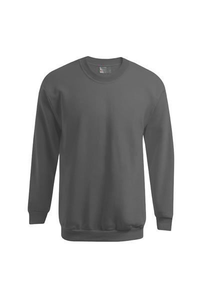 Pullover, Sweatshirt, Langarm, Grau, Kragenlos