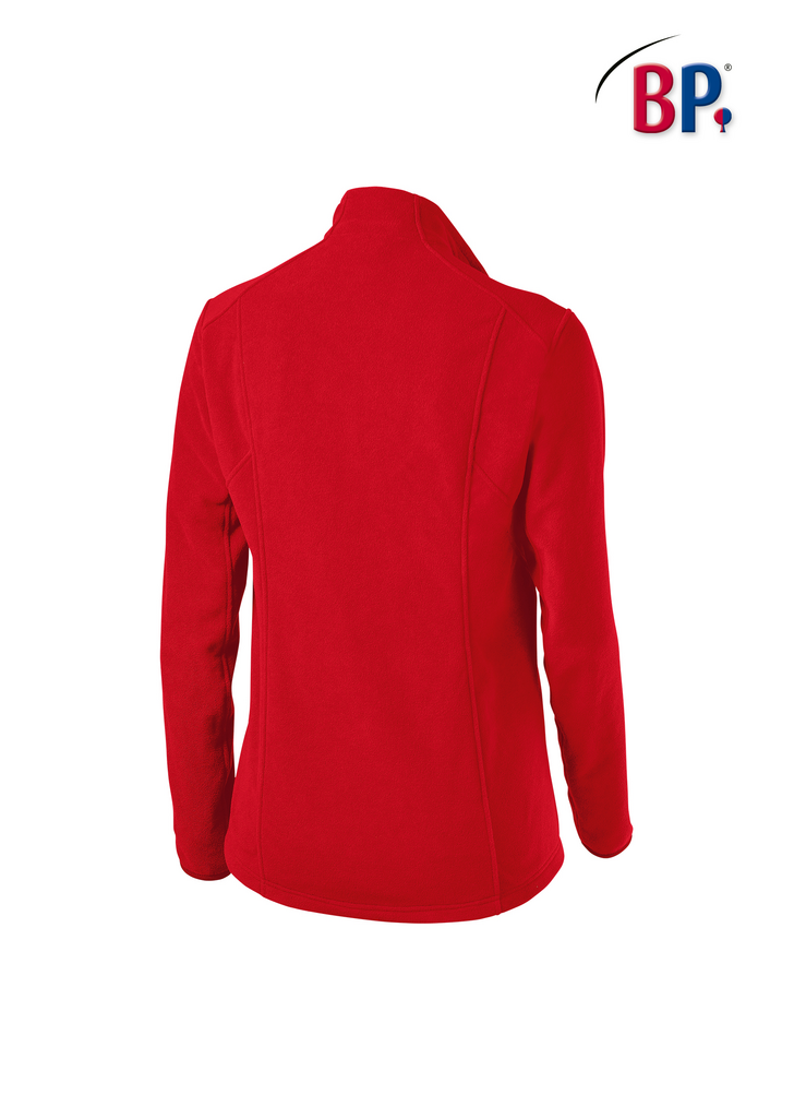 rote jacke, fleece, langarm, kollektiviert, back