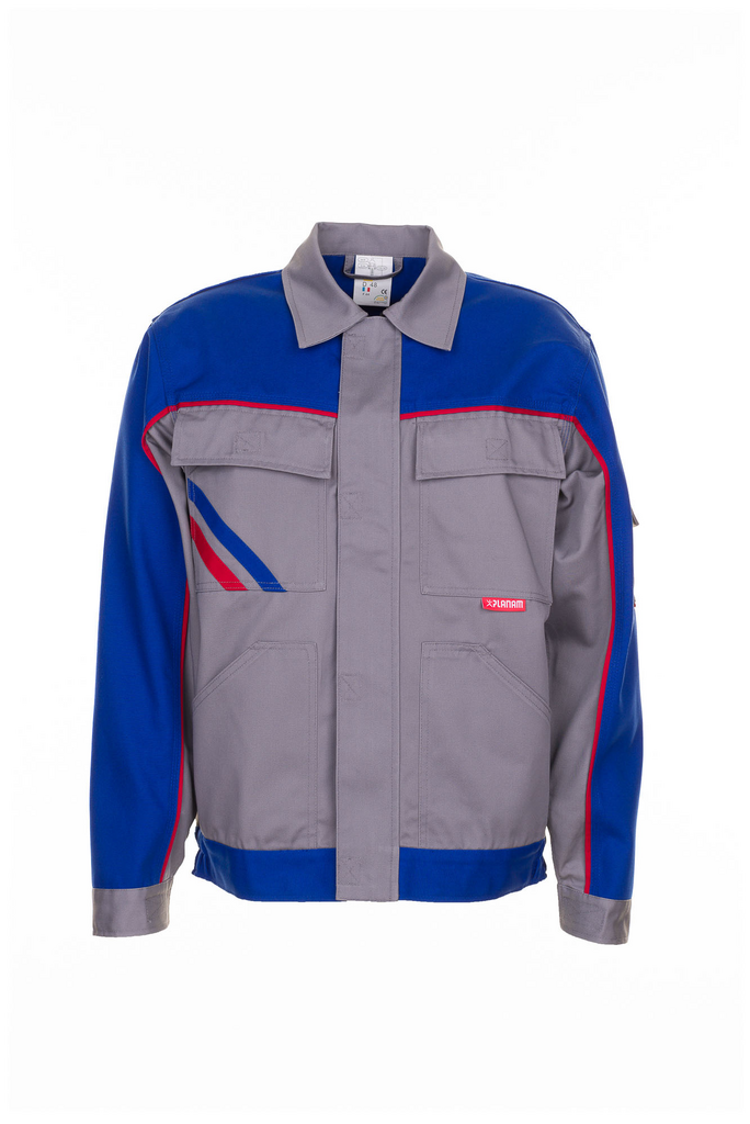 Arbeitsjacke, Jacke, Grau, Blau, Reflektorstreifen