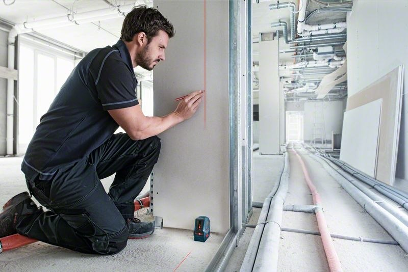 Bauarbeiter, Kaufmann, Installation, Wandmontage, Werkzeug