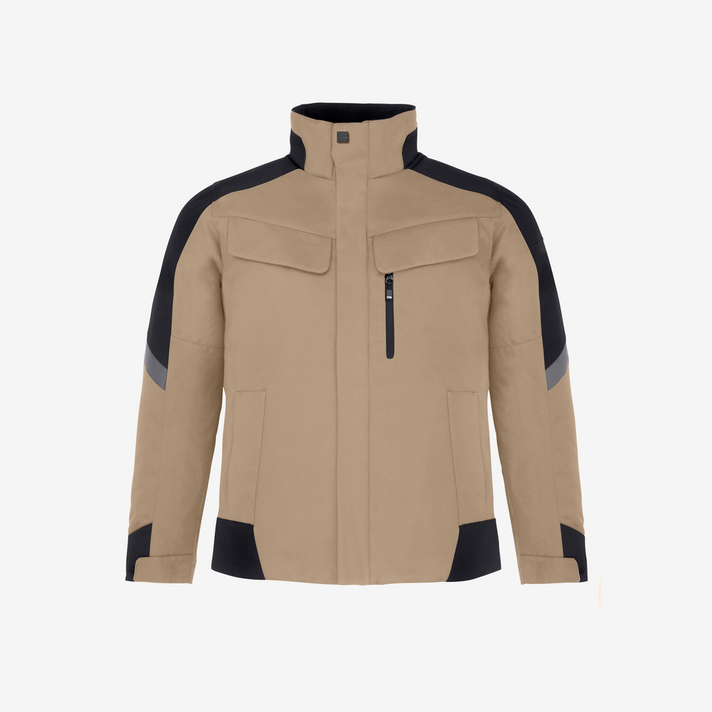 Jacke, Softshell, Beige, Reißverschluss-Tasche, Schulterstreifen