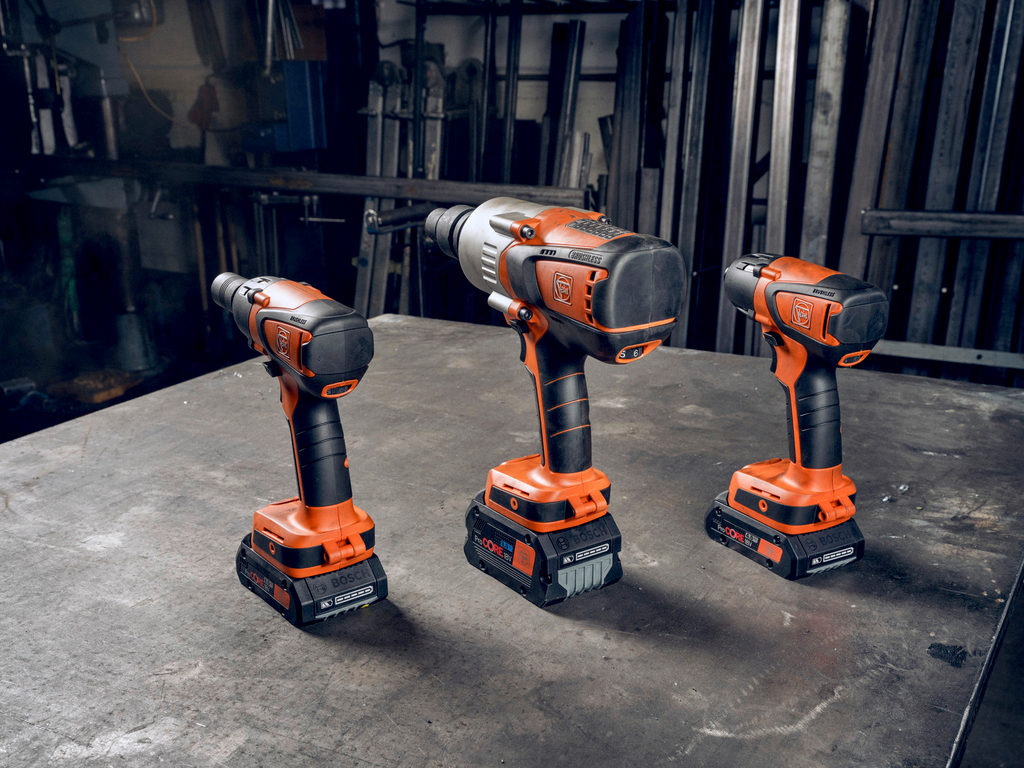 Akku-Bohrmaschine, Schrauber, Bosch, orange-schwarz, Werkzeugset