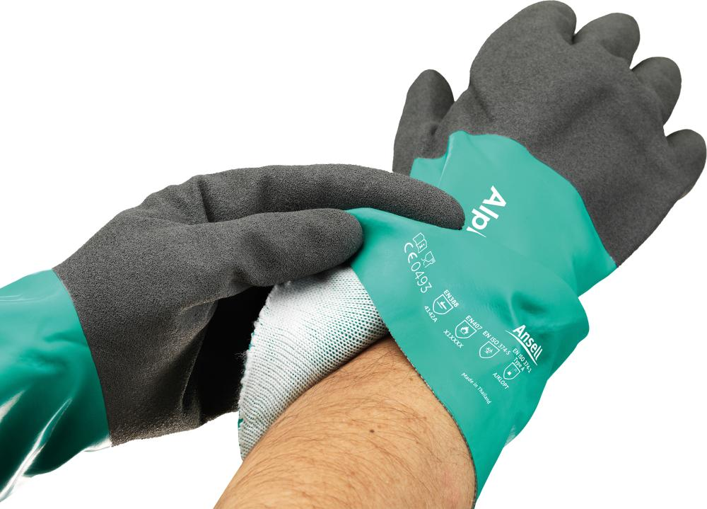 Gummihandschuhe, Arbeitshandschuhe, Nitril, Größenangabe, Grün