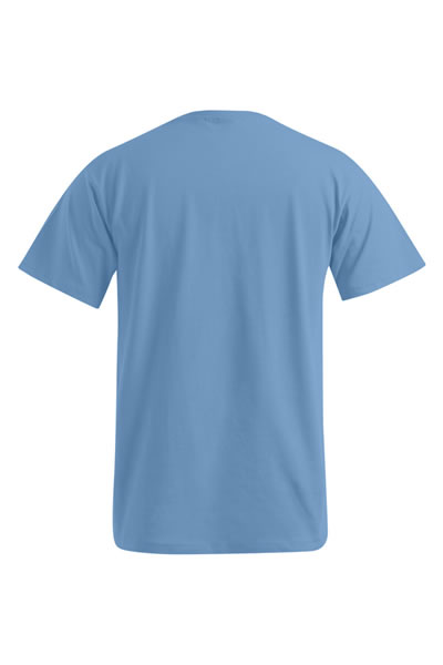 T-Shirt, Short sleeve, Crew neck, Plain blue, Cotton blend