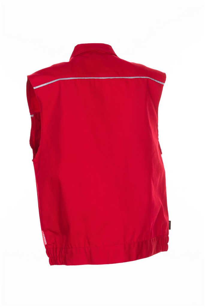 Weste, Rot, Ärmelarm, Reflektorstreifen, Kordelsaum